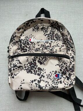 Mini Champion Beige Backpack with Black Speckle Print